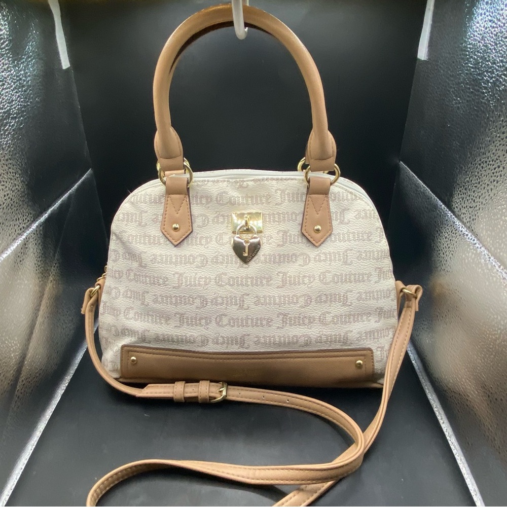 Juicy Couture Dome Satchel in White and Tan